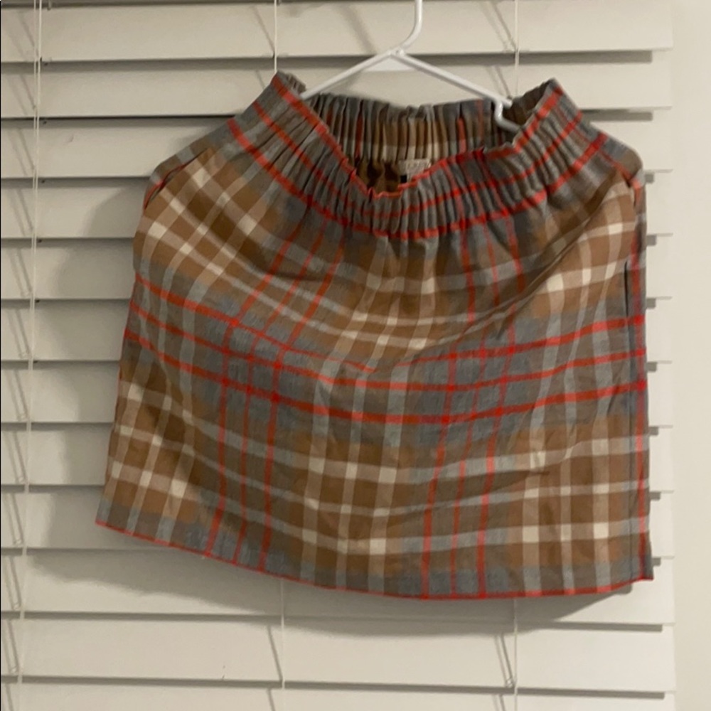 J crew plaid pocketed skirt size 0